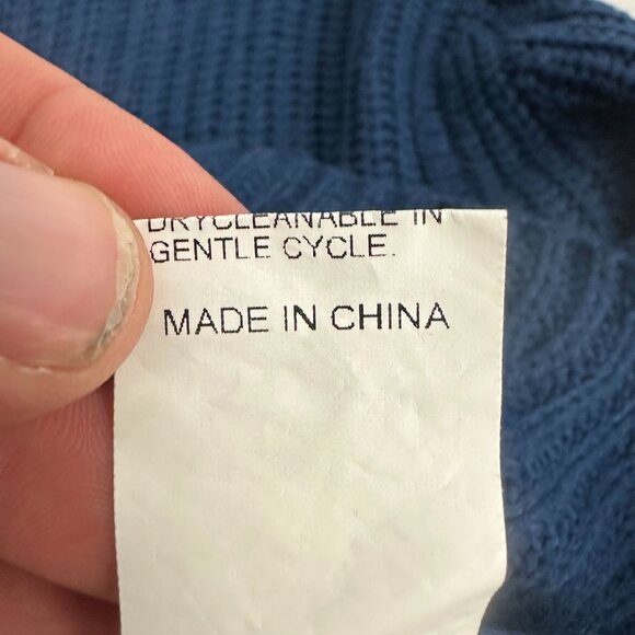 Emery Rose Womens Ribbed Knit Long Sleeve Dress Size Medium Blue - Picture 6 of 6